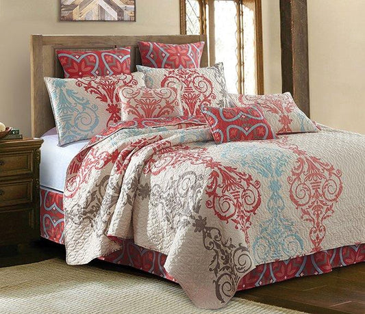 Virah Bella - Portofino - Lightweight Reversible Quilt Set with Decorative Pillow Shams