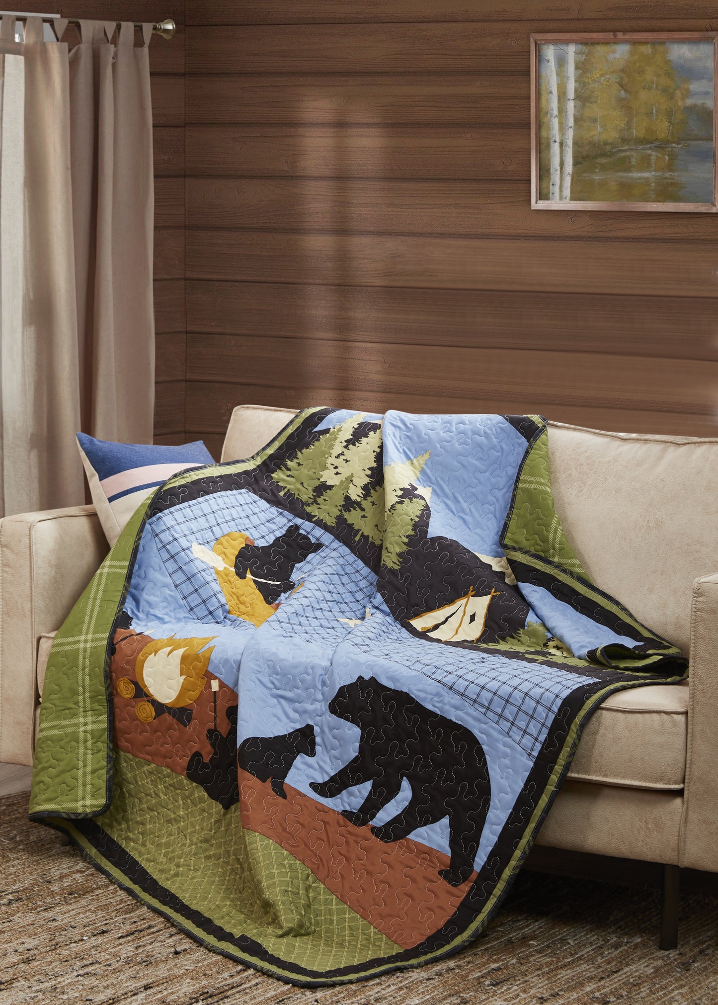 Virah Bella - Bear Lake - Lightweight Quilted Throw Blanket 50" x 60"