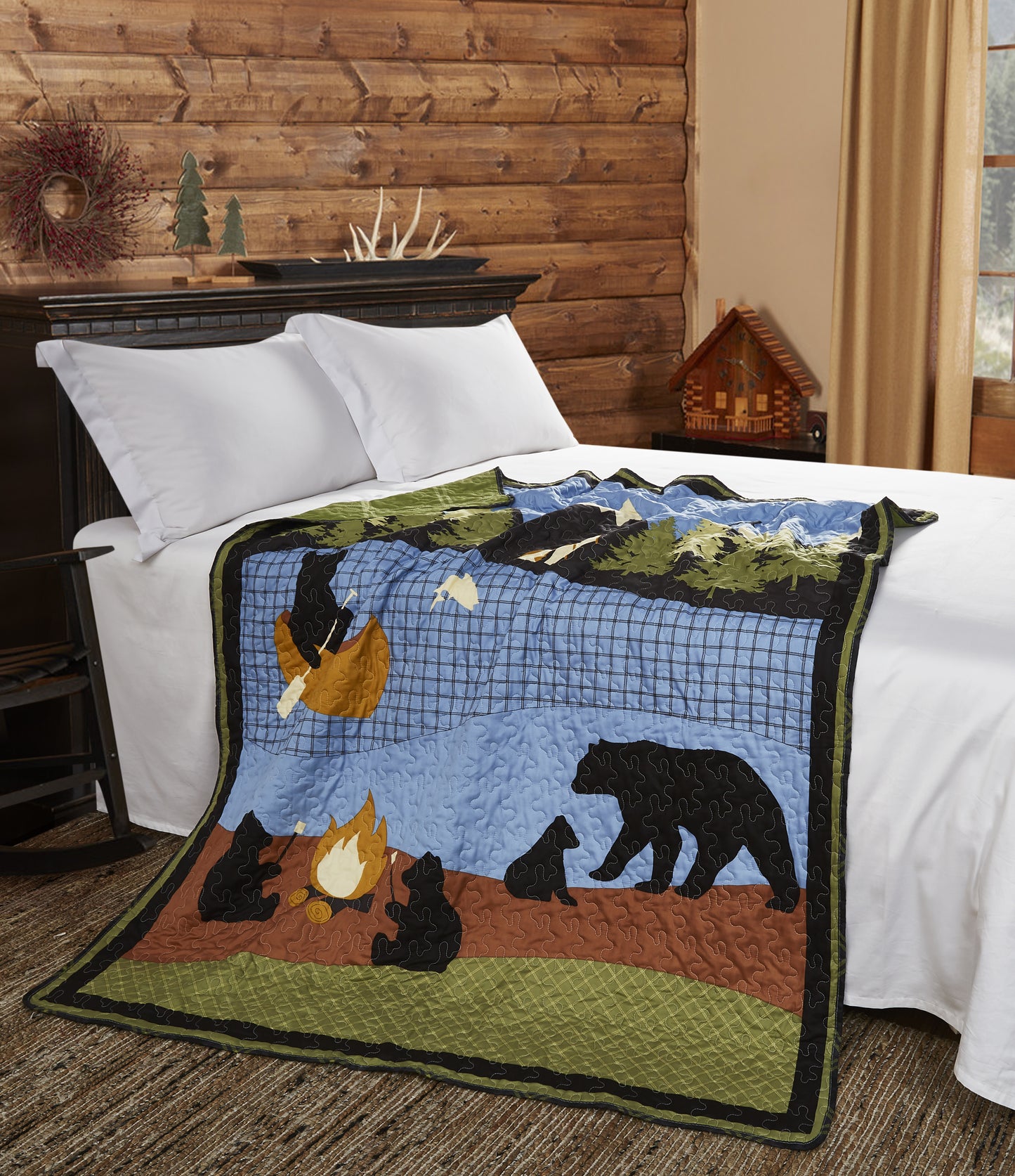 Virah Bella - Bear Lake - Lightweight Quilted Throw Blanket 50" x 60"