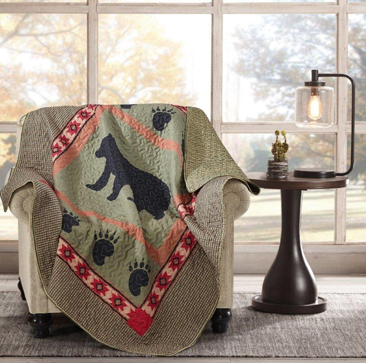 Virah Bella - Bear and Paw - Lightweight Quilted Throw Blanket 50" x 60"