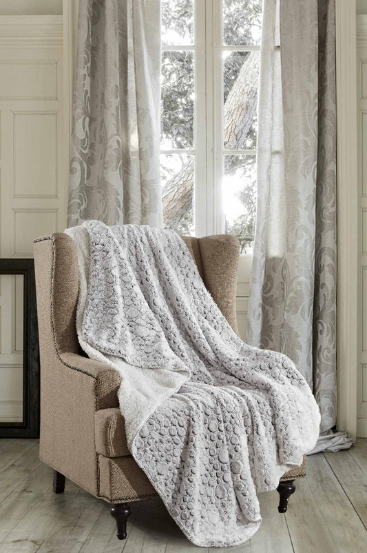 Regal Comfort - Raindrop - Faux Fur Plush Throw Blanket 50"x70"