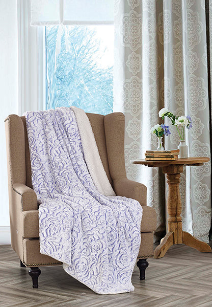 Regal Comfort - Lavender - Faux Fur Plush Throw Blanket 50"x70"