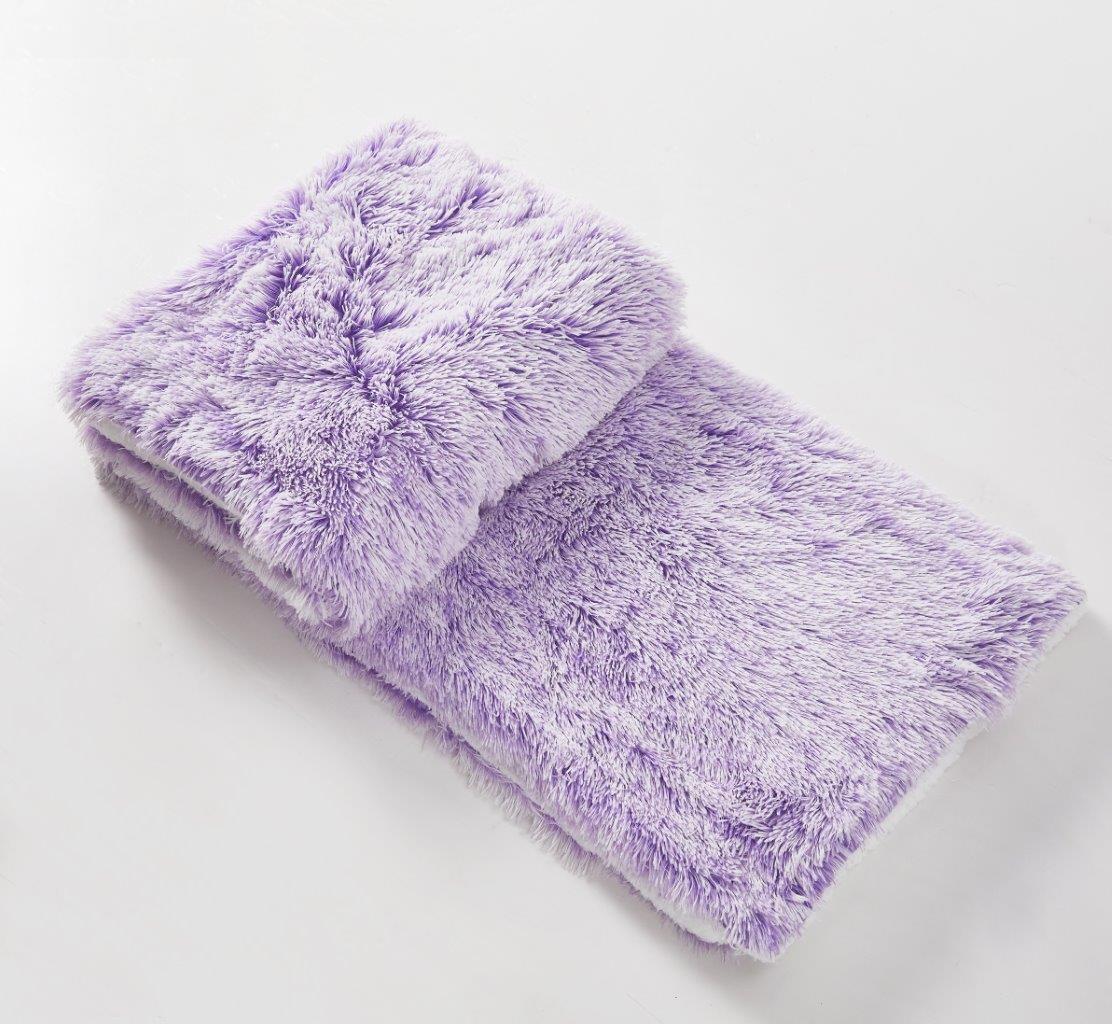 Regal Comfort - Orchid Frost - Faux Fur Plush Throw Blanket 50"x70"