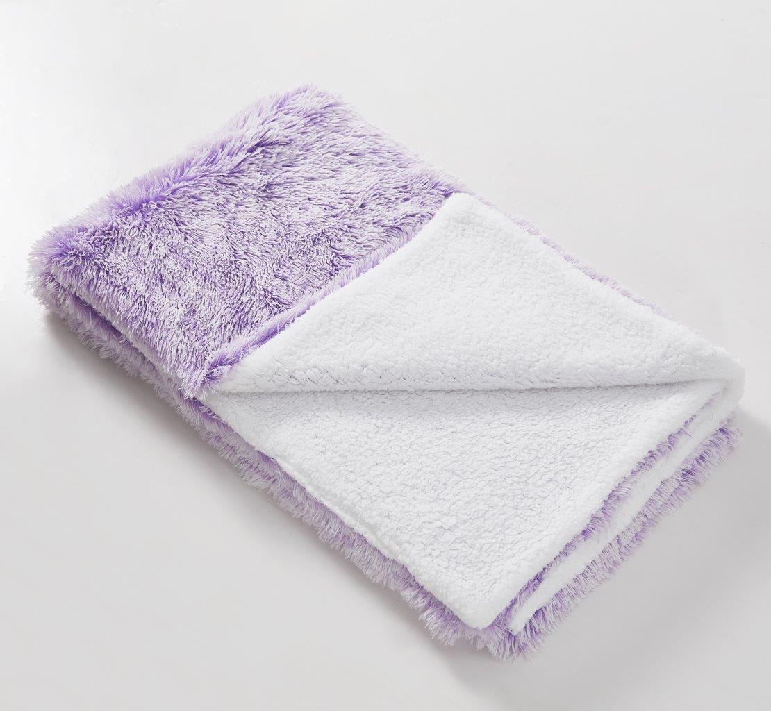 Regal Comfort - Orchid Frost - Faux Fur Plush Throw Blanket 50"x70"