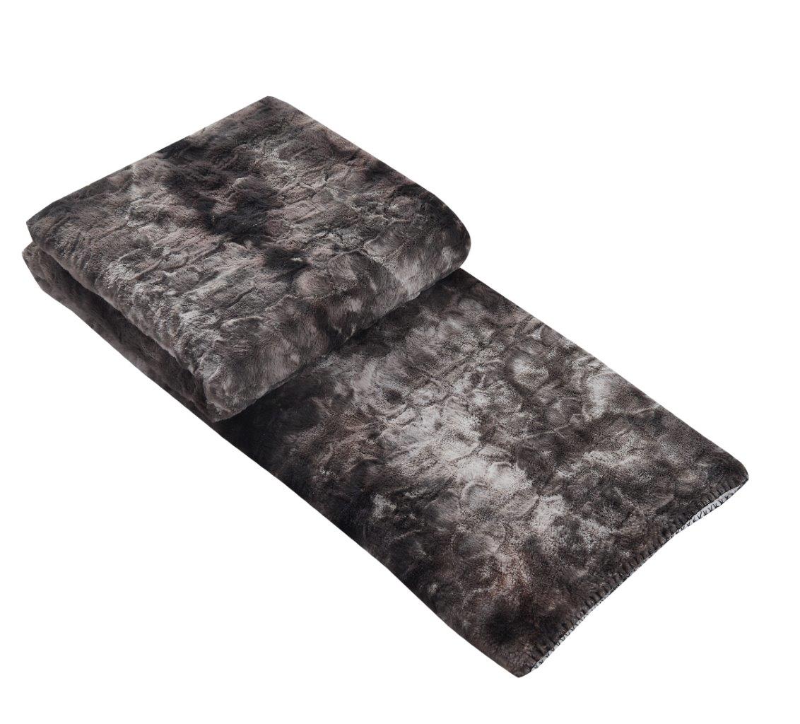 Regal Comfort - River Rock - Faux Fur Plush Throw Blanket 50"x70"