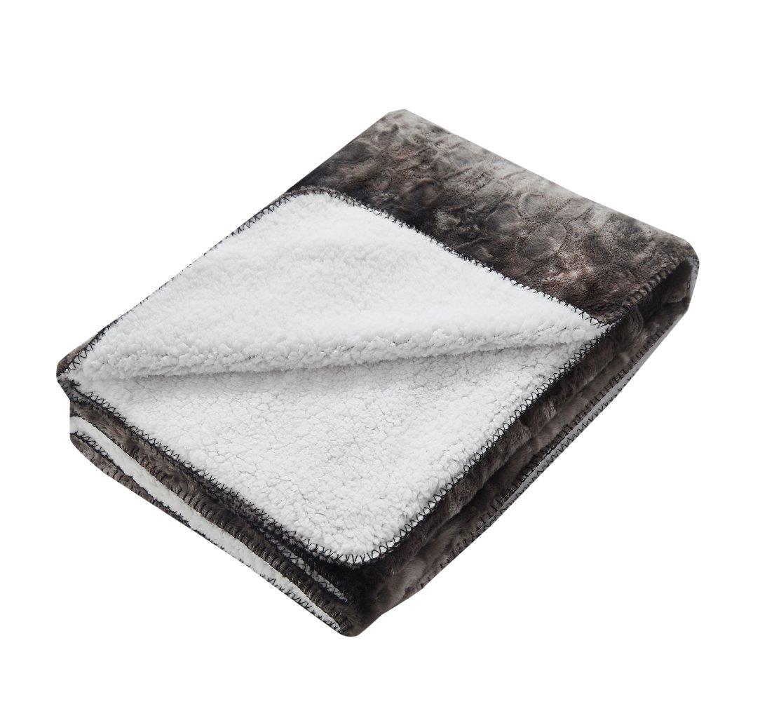 Regal Comfort - River Rock - Faux Fur Plush Throw Blanket 50"x70"