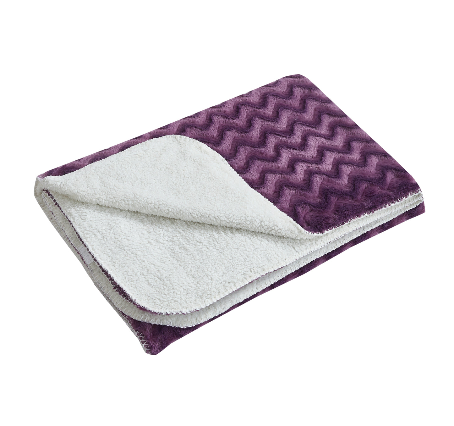 Regal Comfort - Amethyst Wave - Faux Fur Plush Throw Blanket 50"x70"