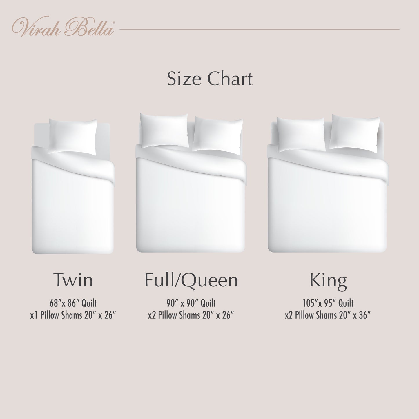 Virah Bella - Angelina - Lightweight Reversible Quilt Set with Decorative Pillow Shams